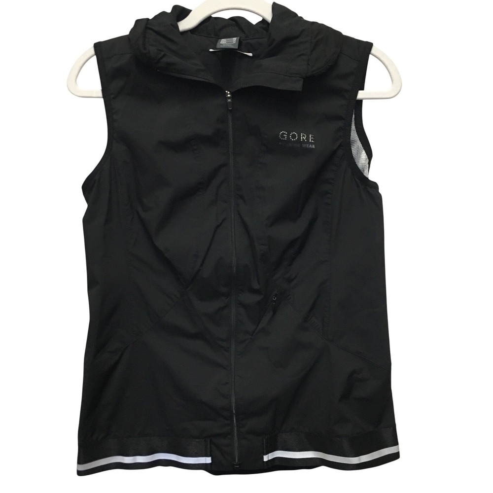 Gore Running Wear Vest Medium Black Windstopper Active Shell Reflective Sporty